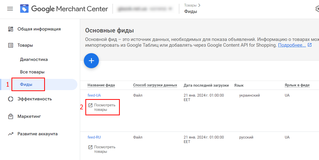 Несоответствие языка в Google Merchant Center