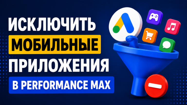 Как исключить мобильные приложения из Performance Max